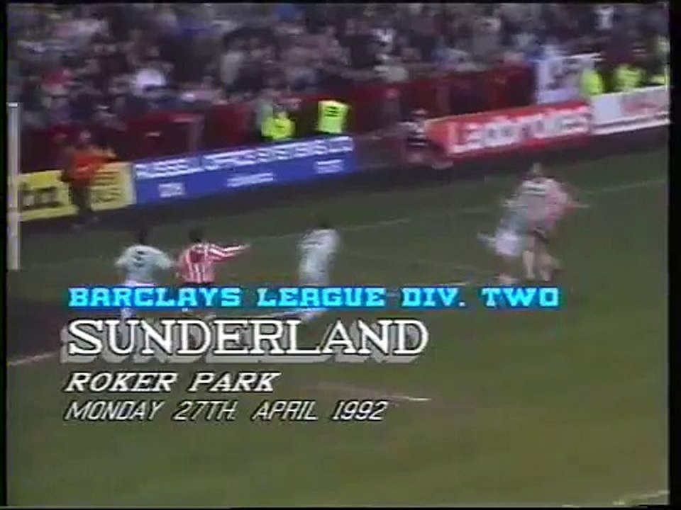 Sunderland - Swindon Town 27-04-1992 Division Two