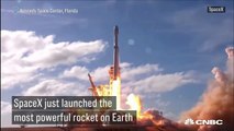 سبيس إكس تطلق أقوى صاروخ في العالم نحو المريخ محملاً بسيارة تيسلا