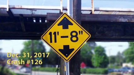 فيديو سوء تقدير سائق شاحنة يعرضها لحادث مروع