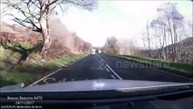 فيديو خطأ في التجاوز يتسبب بكارثة على طريق جبلي