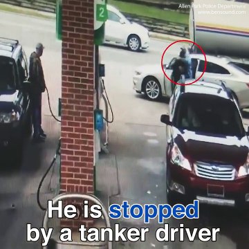 شاب يسرق سيارة أمام مالكتها في محطة وقود ولم يعلم ما ينتظره