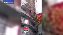 رجل إطفاء يتسلق 9 طوابق في 30 ثانية