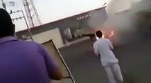 فيديو شجاعة مصري تنقذ محطة وقود من كارثة محققة