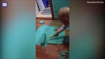 فيديو: طفل يفاجئ والده بإجراء تغيير في ديكور المنزل لكن بطريقته الخاصة