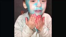 فيديو.. طفلة تصاب بحالة فزع بعد تجربة ماسك للوجه لأول مرة