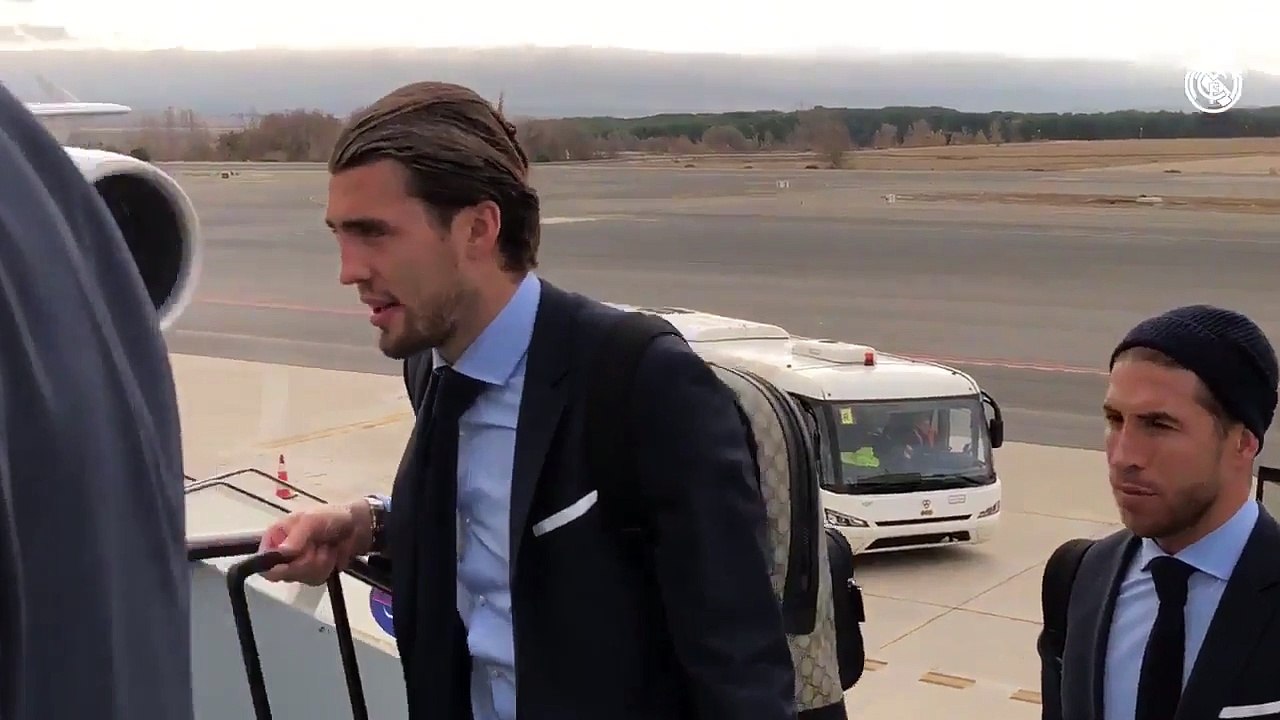 فيديو: شاهدوا لاعبو ريال مدريد وهم في طريقهم لأ...
