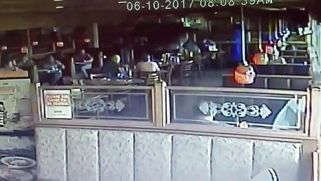 بالفيديو.. غزال يقتحم مطعماً بشكل مفاجئ وهكذا كان رد فعل الزبائن!