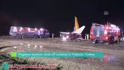 الذعر بين ركاب طائرة تركية.. شاهدوا كيف انزلقت هذه الطائرة