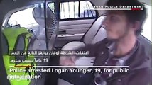 فيديو متهم يطير في الهواء بعد انقلاب سيارة شرطة تنقله!