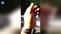شاهد بالفيديو.. دب يحاول اقتحام سيارة وهكذا كان رد فعل سائقها