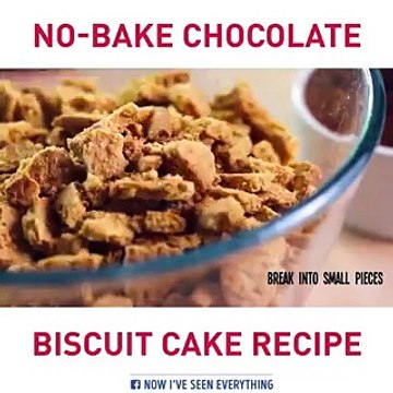 فيديو طريقة تحضير كيك بسكويت الشوكولاتة بدون خبز