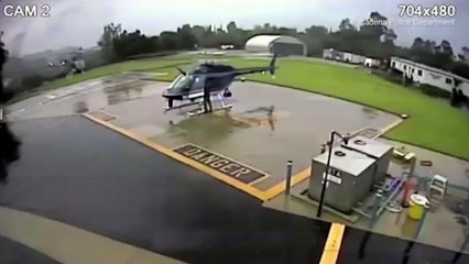 شاهد فيديو نجاة شخص بأعجوبة من تصادم مروحيتين للشرطة الأمريكية