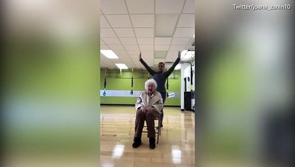 فيديو.. سيدة مسنة عمرها 93 عاماً تؤدي تمارين رياضية بطريقتها الخاصة