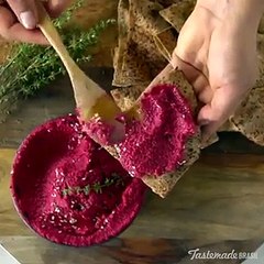 طريقة عمل حمص الشمندر بالفيديو