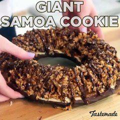 فيديو طريقة تحضير كوكيز ساموا العملاقة