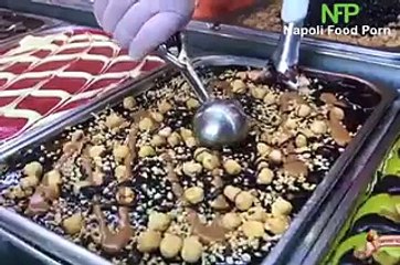 بالفيديو آخر تقاليع تقديم الآيس كريم