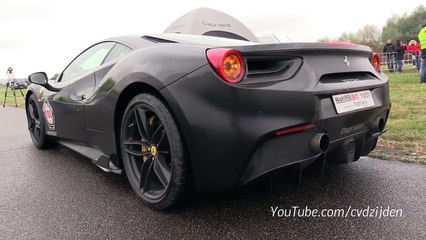 فيديو فيراري 488 مزودة بنظام عادم مخيف تخوض سباقات خيالية!