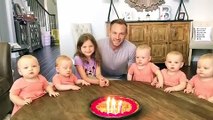 فيديو أب يحتفل بعيد ميلاده وسط أطفاله الستة.. وما فعلوه غير متوقع