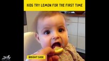 أجمل ردود فعل الأطفال الطريفة عند تذوقهم الليمون لأول مرة