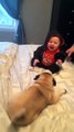 فيديو ضحك متواصل لطفل يلعب مع كلب بطريقة لن تتوقعها