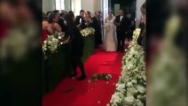 فتاة أرادت التقاط صورة لعروس خلال حفل زفافها فتسببت في كارثة.. فيديو