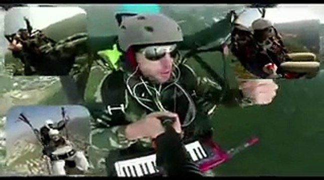 بالفيديو: شباب لبناني يعزف النشيد الوطني من سماء بيروت