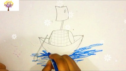 HOW TO DRAW A NICE BOAT||SHIP DRAWING||LEARNING COLOR FOR KIDS