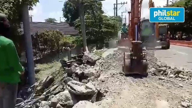 The Department of Public Works and Highways begins the repair of Otis bridge in Paco, Manila