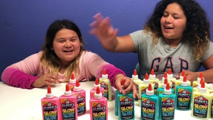 NEW ELMER’S GLOW IN THE DARK GLUE - MAKING FOUR GIANT SLIMES - YouTube