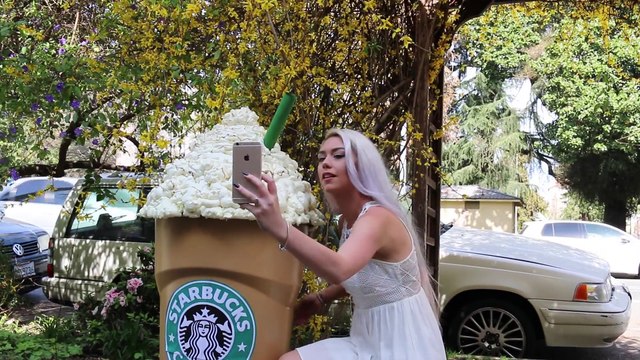 DIY GIANT STARBUCKS! HOW TO MAKE A 4 FT TALL FRAPPUCCINO STORAGE BIN