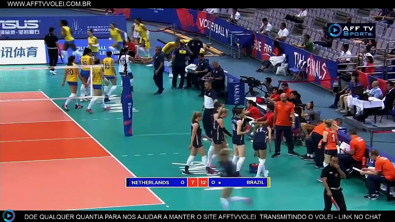 1º SET - BRASIL x HOLANDA – LIGA DAS NAÇÕES FEMININA – 28/06/2018