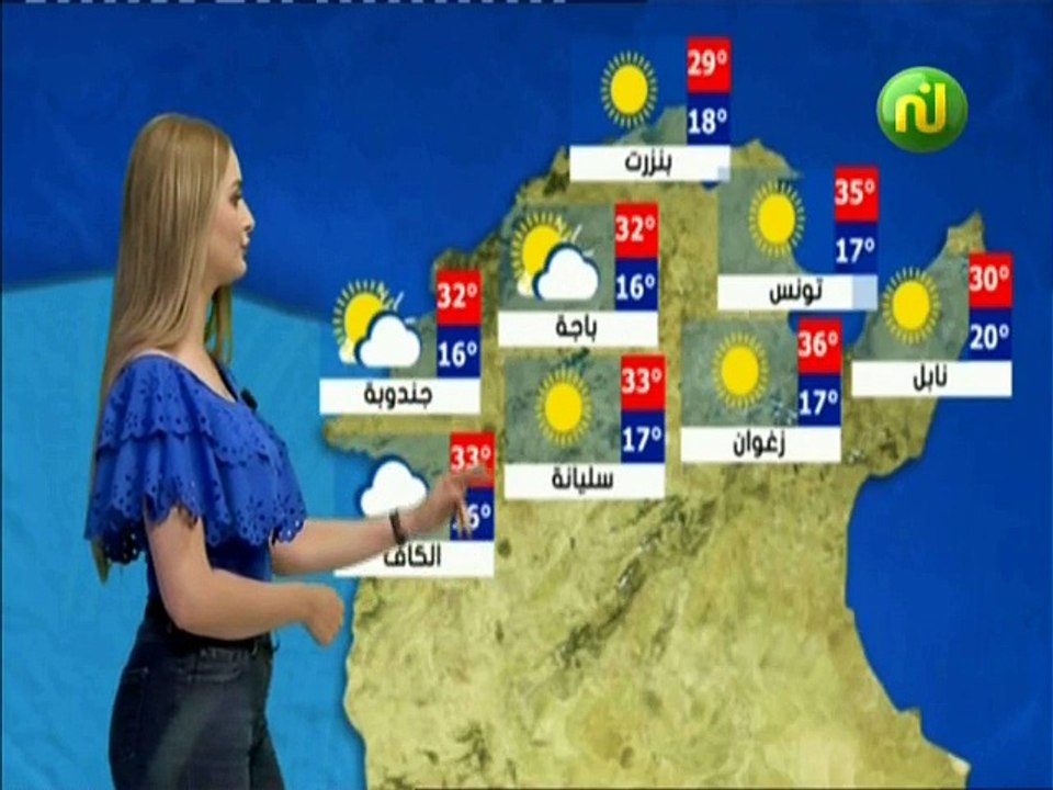 النشرة الجوية المسائية ليوم الخميس 28 جوان 2018...