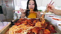 Korean Spicy Beef Ribs & Noodles MUKBANG | Eating Show