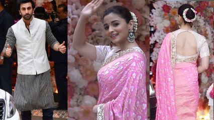 Ranbir Kapoor - Alia Bhatt Spotted in Traditional अवतार at Akash - Shloka pre-engagement | Boldsky
