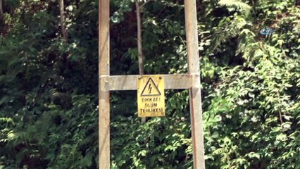 Yol genişleyince elektrik direği yolun tam ortasında kaldı