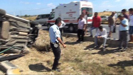 Otomobil takla attı: Araç sürücüsü sinir krizi geçirdi