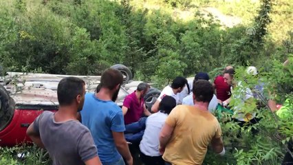 100 metre derinlikteki kanyona devrildi - KARABÜK