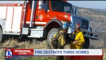Fast-Moving Wildfire Destroys Three Homes in Utah