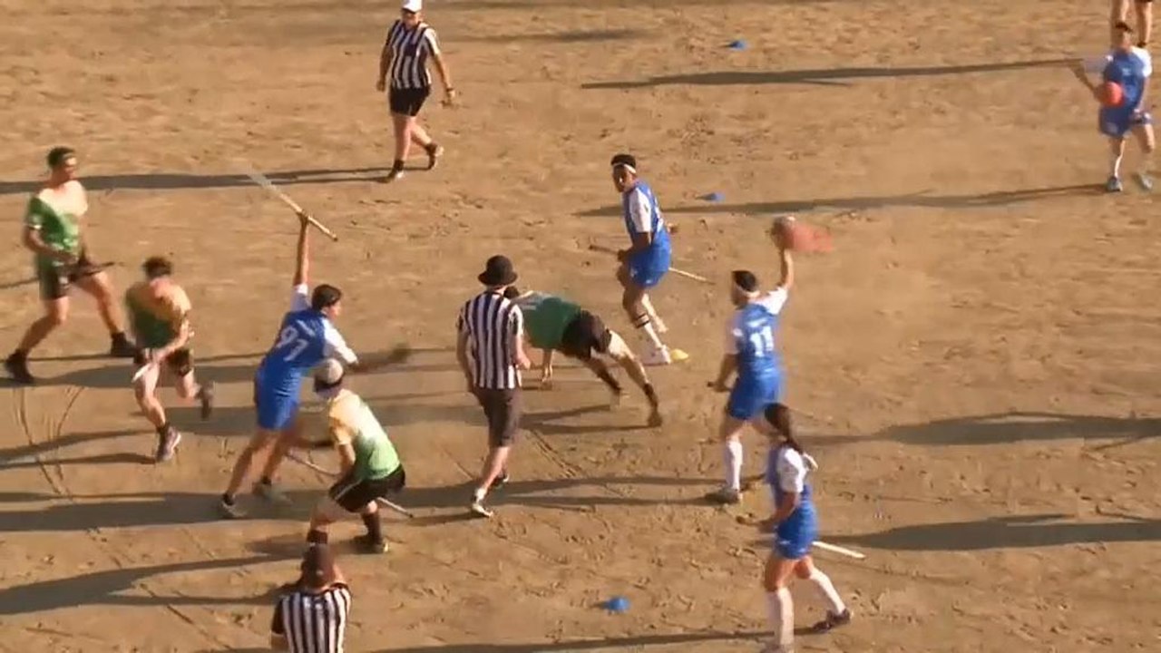 Quidditch-WM: Athleten auf Besen