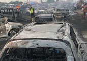 Several Dead, Cars Destroyed by Fuel Tanker Fire on Lagos Bridge (Photos)