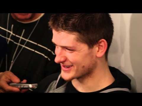 Assist man Torey Krug talks after Boston Bruins beat Montreal Canadiens