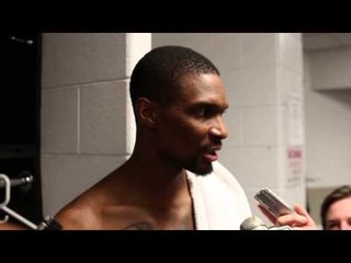 Chris Bosh on Hassan Whiteside's Offensive Game & Beating the Boston Celtics