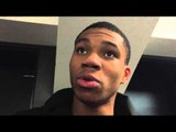 Giannis Antetokounmpo talks after crucial Bucks win over Celtics