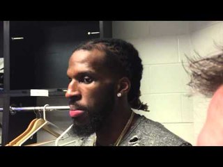 DeMarre Carroll talks after the Toronto Raptors beat the Boston Celti s