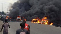 Nigerian oil tanker fire kills nine in commercial capital Lagos
