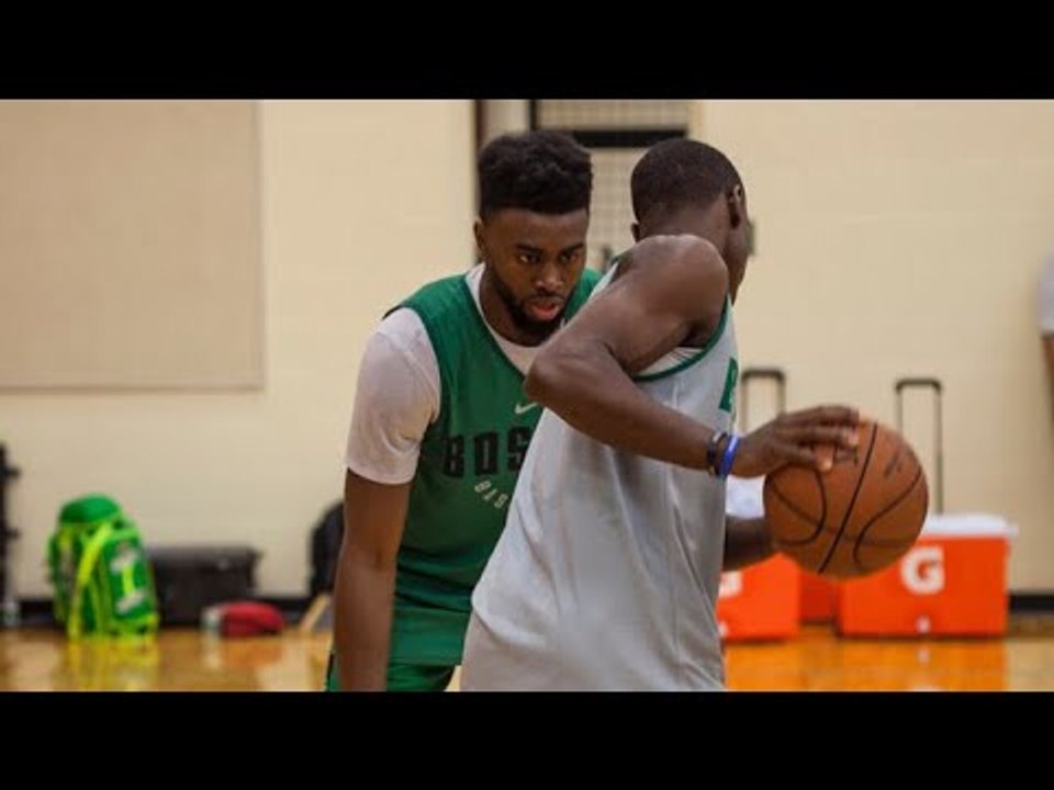 JAYLEN BROWN post up drills at CELTICS TRAINING CAMP