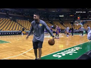 LAKERS 3-POINT SHOOTING CONTEST at TD Garden before CELTICS game