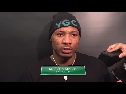 (full) Marcus Smart talks drawing back to back charges on James Harden late in Celtics comeback win