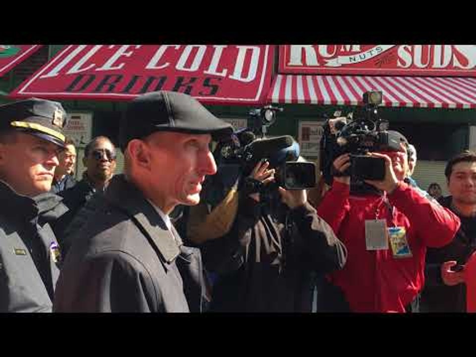 BOSTON RED SOX Sam Kennedy shows off FENWAY PARK to Police Commissioner WILLIAM EVANS