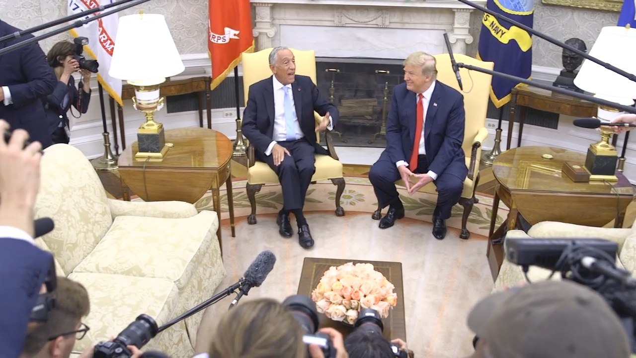President Trump Greets The President of Portugal